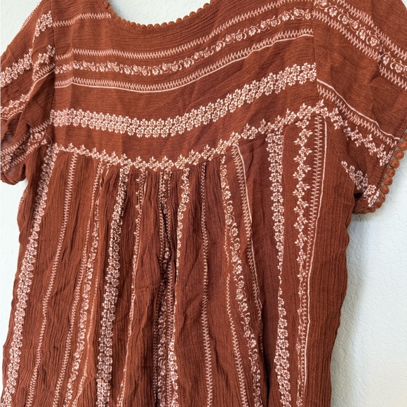 Savanna Jane Brown Top with Colorful Embroidery - Picture 7 of 8